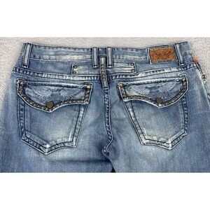 Robin's Jean Men's Back Flap Rhinestone Studed Boot Cut SZ 36 USA